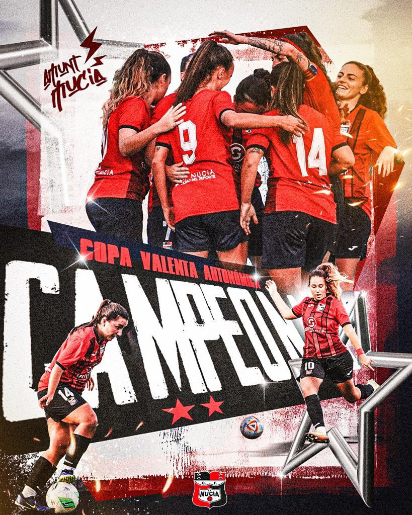 cfnucia's tweet photo. 🔴🅒🅕🅛🅝🔴 

𝗙𝗘𝗠𝗘𝗡𝗜𝗡𝗢 | El #FemeninoCFLN, campeón de la #CopaAutonómocaValenta tras imponerse por 6 a 0 🆚 @VillarrealCF “C”. 🏆

Las de Vane Caamaño cierran una temporada ℙ𝔼ℝ𝔽𝔼ℂ𝕋𝔸. ✅

🔝 𝓛𝓘𝓖𝓐 ➕ 𝓒𝓞𝓟𝓐 🤩

#ADNucía 🧬 https://t.co/oAZh003SGl