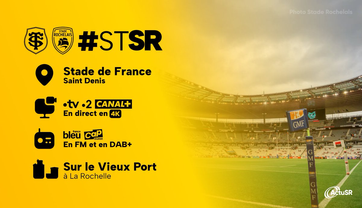 #STSR
Plus que quelques heures avant le début des 80 minutes qui vont marquer nos Jaunes et Noirs !

#Top14 #StadeDeFrance