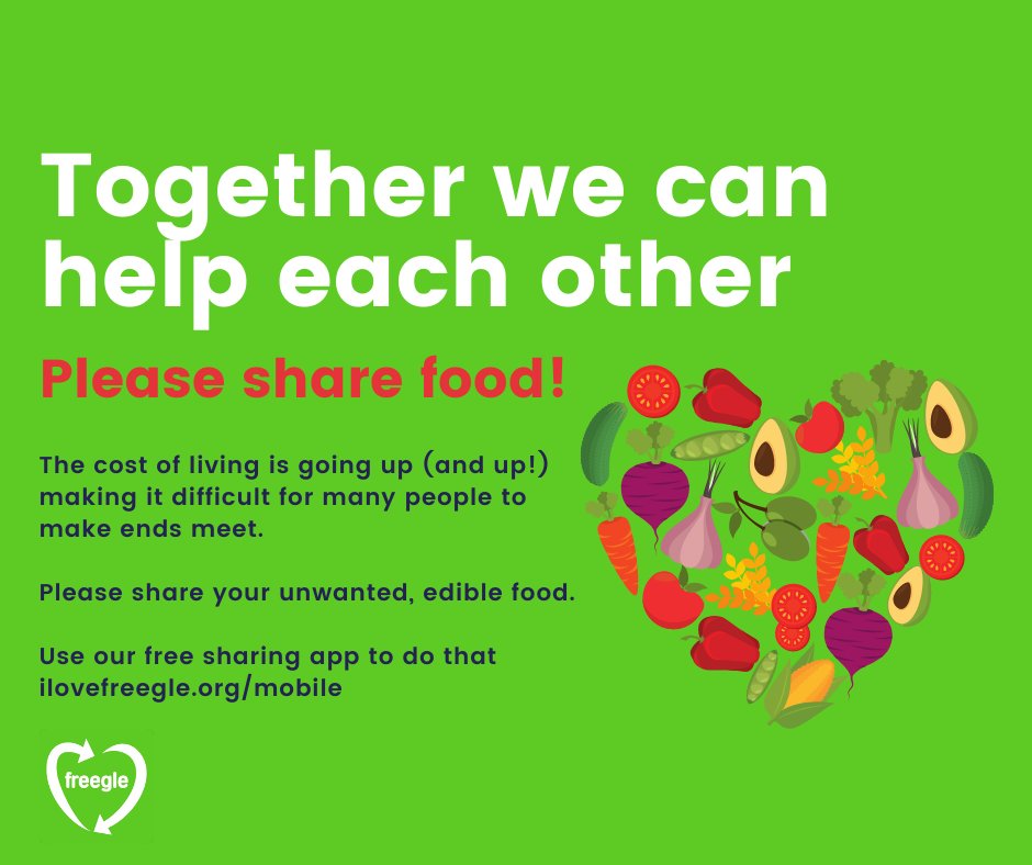 thisisfreegle's tweet photo. Got surplus pantry supplies or allotment produce?
About to go on holidays?
Please don’t bin unwanted, edible food!
Download our #free app to #share in your local #community
https://t.co/8SBiKE6oYt
#LoveFoodHateWaste
#WasteNot
#ShareMore https://t.co/kPoDgugERG
