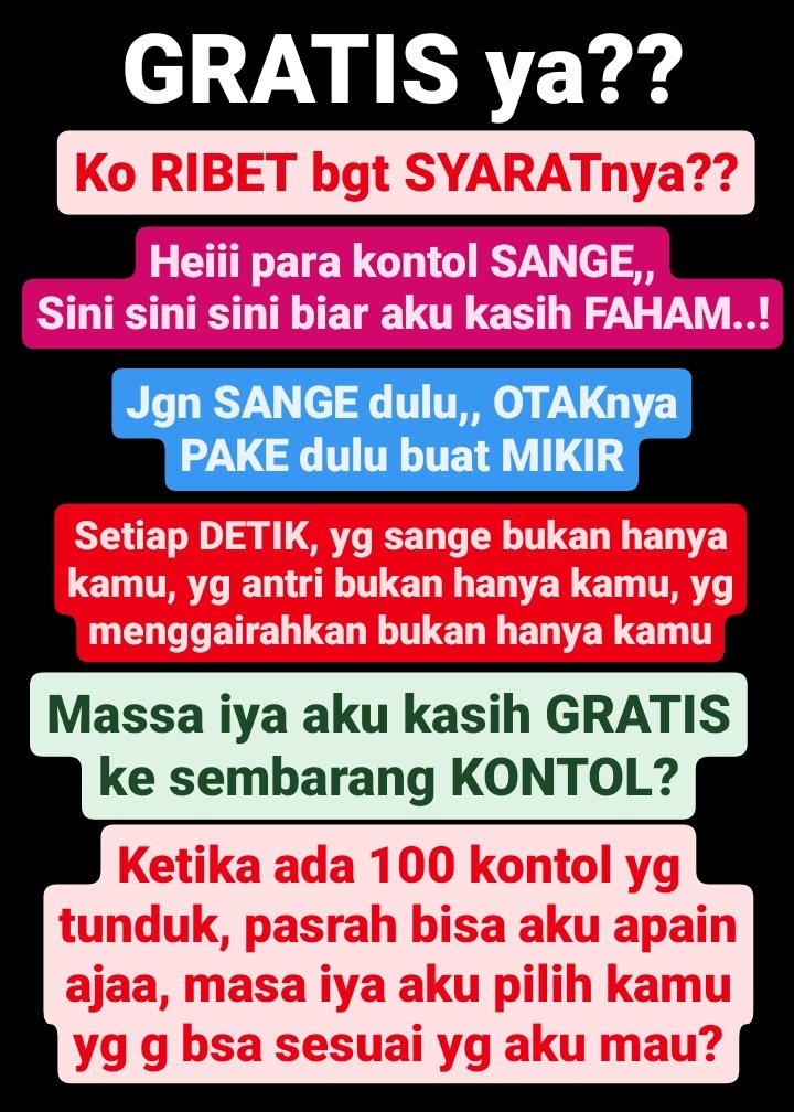 vcs_free777's tweet photo. Kenapa aku harus PILIH KAMU?
EMANG KAMU BISA APA??
Jk yakin km MAMPU bisa melebihi deretan KONTOL pemuas birahiku,, silahkan MAJU..!!
jk tdk YAKIN,,
Ga usah buang2 waktu n tenaga,,
monggo MUNDUR SAJA..

aku MENANTANG para KONTOL berNYALI HEBAT...

GOOD LUCK..!!
#leni #lenivcs https://t.co/YqsekdeSoG