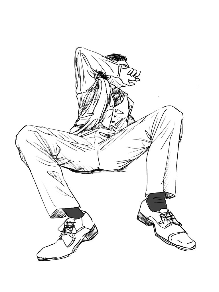 私BLの人じゃないのに、まこさんがセクシー過ぎて描いちゃいましたよ…！
#クロッキー https://t.co/d5jimvJ4HU