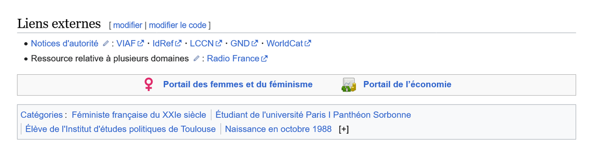 Pierre-Yves Beaudouin (@pyb75) on Twitter photo Wikidata peut stocker l'identifiant <a href="/radiofrance/">Radio France</a>. Et @wikipedia_fr a décidé de l'afficher en bas des articles. Si les informaticiens de la radio cherchent un truc à faire, faut importer les identifiants car y'en a que 2200 dans Wikidata. radiofrance.fr/personnes #decouvrabilite Wikidata peut stocker l'identifiant <a href="/radiofrance/">Radio France</a>. Et @wikipedia_fr a décidé de l'afficher en bas des articles. Si les informaticiens de la radio cherchent un truc à faire, faut importer les identifiants car y'en a que 2200 dans Wikidata. radiofrance.fr/personnes #decouvrabilite