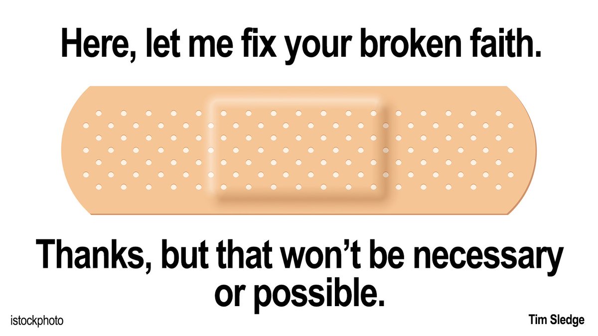 #exChristian After we leave faith, one of the hardest things for Christian family and friends to understand is that no band-aid conversation, YouTube video, book, or string of quoted Bible passages is going to bring us back to belief.