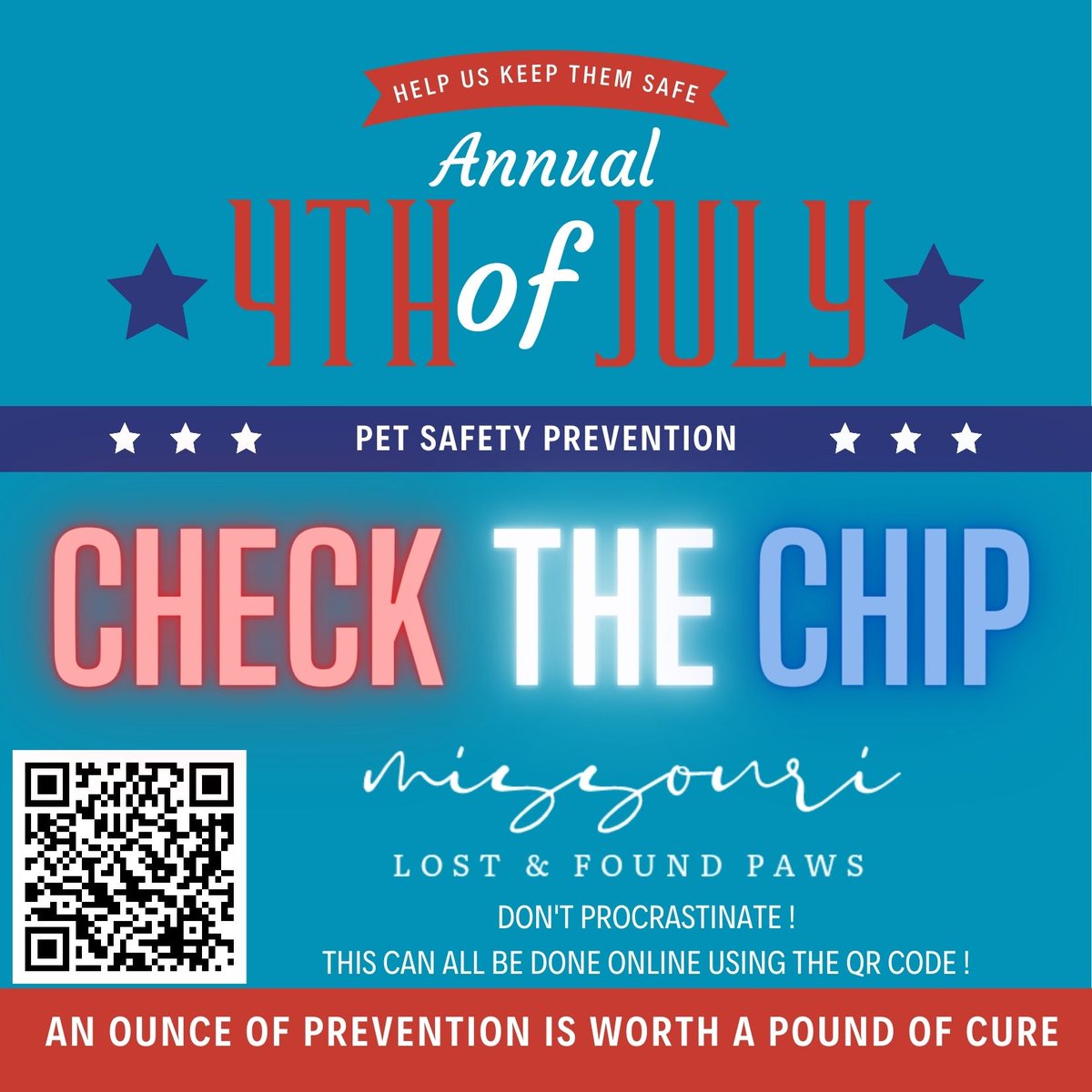 molostfoundpaws's tweet photo. It only takes one loud boom to spook a pet.

Do us a favor.  Register your pet's microchip with updated contact info: address, phone number AND email.  None of us can return a lost pet back to you if you don't update the microchip.

#facts #molostfoundpaws #checkthechip https://t.co/qV0fjOJpkM