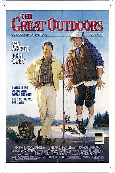 #OnThisDay 1988: @dan_aykrod teams up with #JohnCandy as #TheGreatOutdoors premiered!  #ElwoodBlues returns to contribute songs on the soundtrack. #TheOld96er #racoons #SNL #VintageSNL #SaturdayNightLive #NotReadyforPrimeTimePlayers