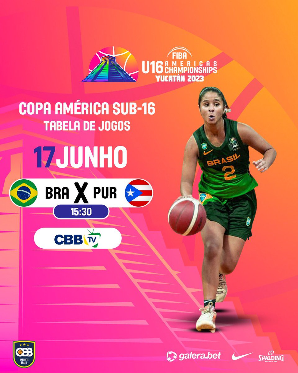 basquetebrasil's tweet photo. Hoje é dia de BRASA! Vale vaga na semifinal da Copa América sub-16 e um lugar no Mundial Sub-17 em 2024!
Brasil x Porto Rico
⏰15h30
📺CBB TV, no YouTube
#CBB #NossaBase https://t.co/tcUz5ExCql