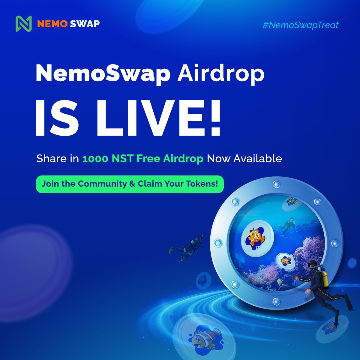 🚀 Phase 1 is now live! Join the #NemoSwapTreat (NST) Airdrop today! 🎉 Secure your share of 300 #NST tokens as a special thank you from us Hurry, limited spots & only 2 days left to complete the missions! Learn more: 🇬🇧EN: renec.foundation/blog/nst-airdr… 🇻🇳VN: renec.foundation/vi/blog/nst-ai…