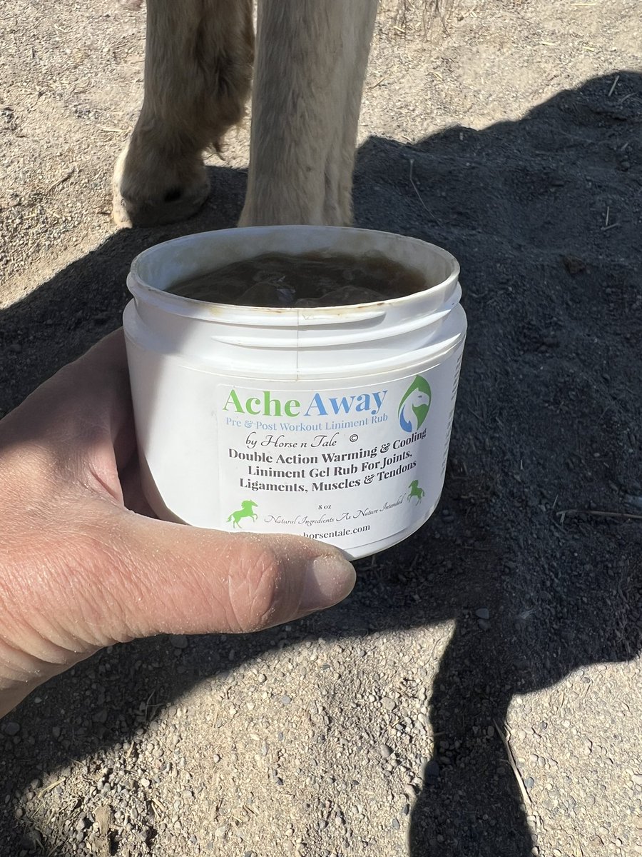 Selfie Saturday Ache Away double action warming & cooling Liniment for joints, ligaments, muscles & tendons.

#horsentale #topicalequineproducts #naturalhorsecare
#equine #horse #naturalingredients #horsesupplies #naturalequineproducts 
#Saturday #SelfieSaturday #saturdays