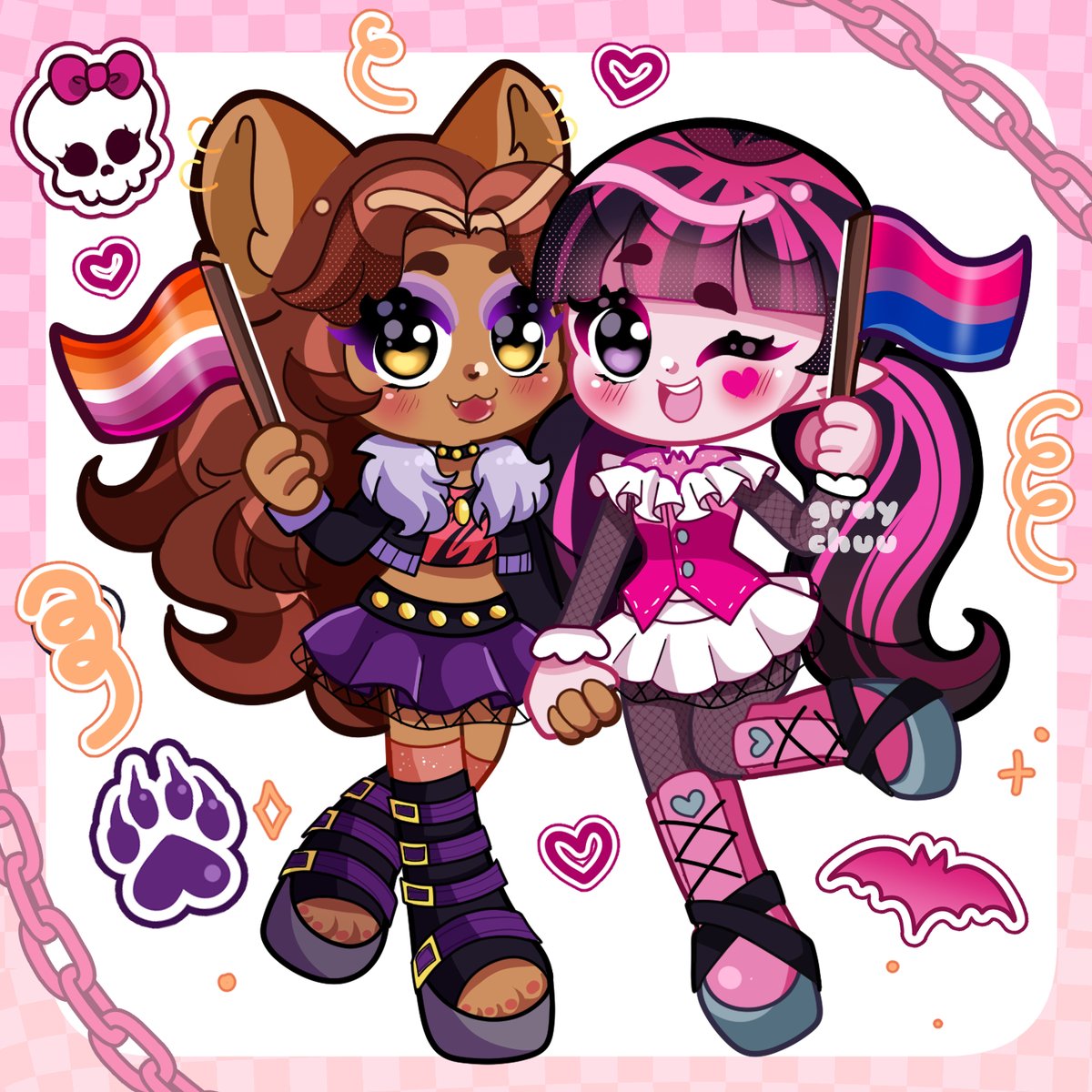 🌈Happy pride! Anyone else grow up with these two?🌈 
*
#MonsterHigh #PrideMonth 
*
🦇Rts appreciated!🦇