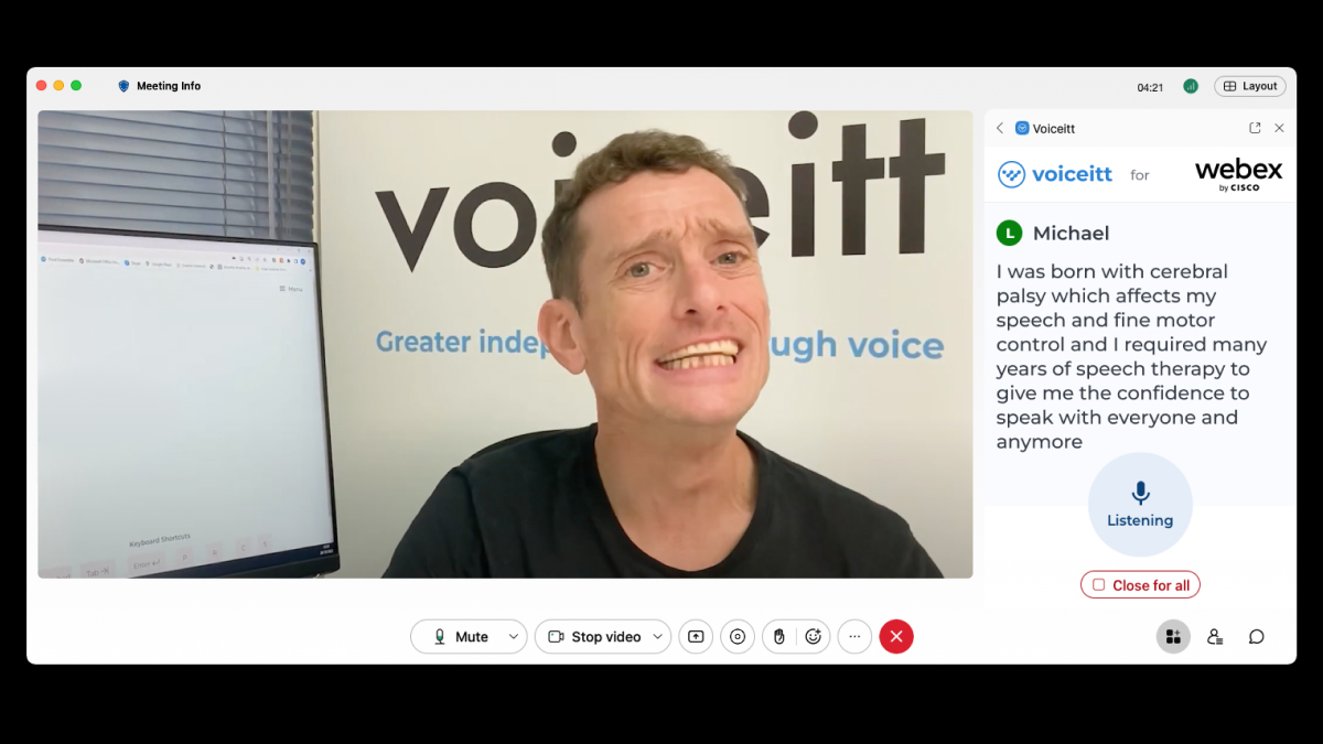 From Webex and Voiceitt, new hope for the speech impaired - oal.lu/QaIQA

#Webex #Voiceitt #SpeechImpairment #Accessibility #AssistiveTechnology #SpeechRecognition #AAC #TechnologyAdvancements #EmpoweringSpeechImpaired #Innovation #TechforGood #DigitalInclusion