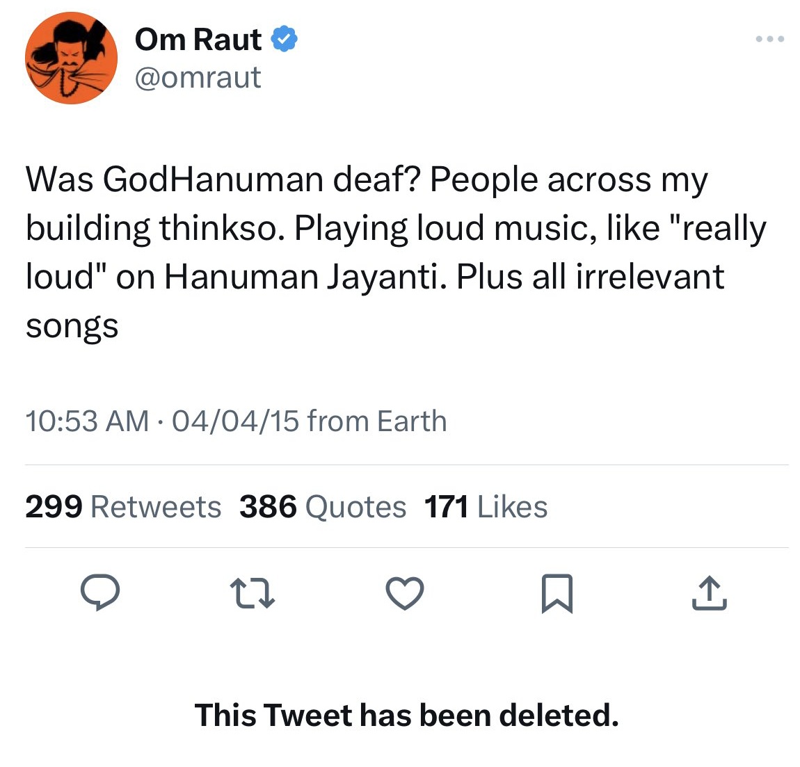 Only in India you can call our god 'Behra' (Deaf) and get away with it. 

Goong to file an FIR against @omraut , who will come with me? 

#AdipurushDisaster