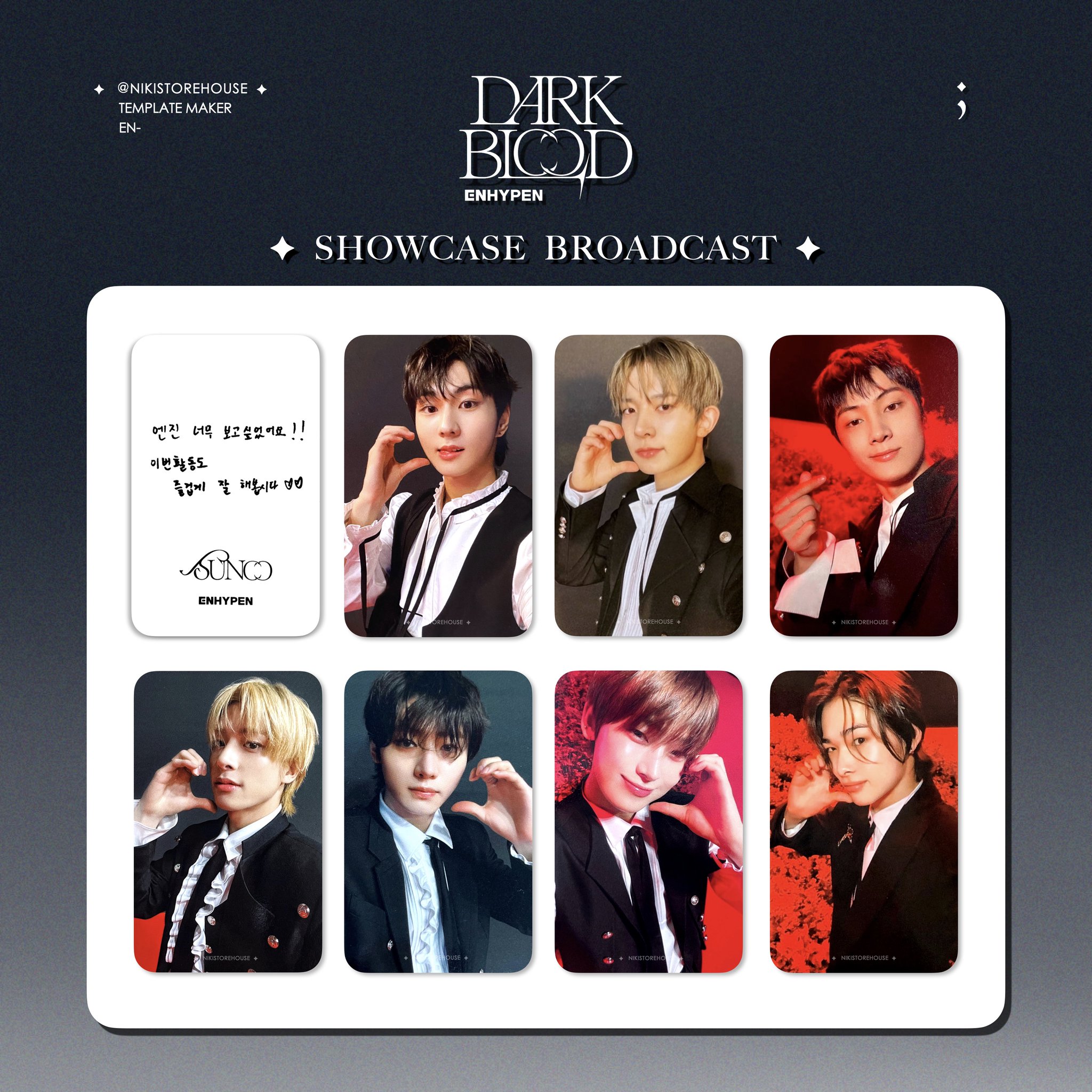 𝓷.ᐟ auf X: „엔하이픈 다크블러드 공방 포카 ENHYPEN Dark