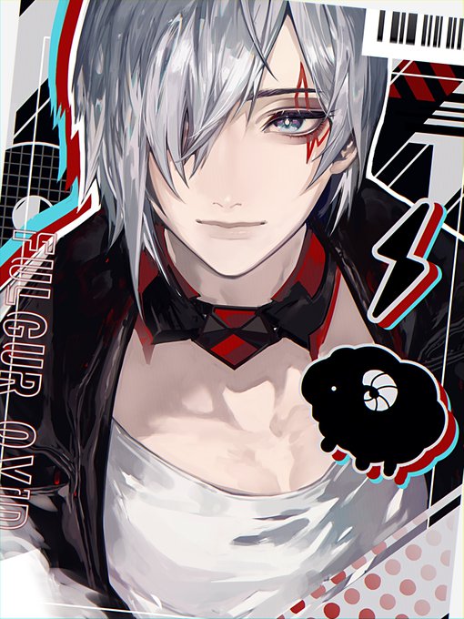 「barcode tattoo grey hair」 illustration images(Latest)