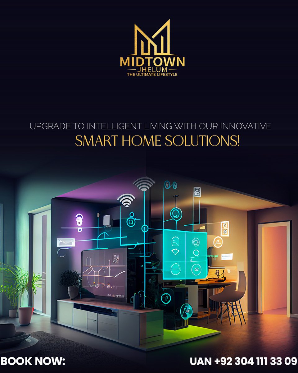 JhelumMidtown's tweet photo. Control your home with a simple tap, from lighting to security, for a seamless and modern living experience. Upgrade to smart living now! ๐ ๐ก
โ๏ธ Contact us: +92-304-111-3309
.
.
.
#midtownjhelum #theultimatelifestyle #housing #property #investment #Security #lifestyle https://t.co/VObalvo82Y