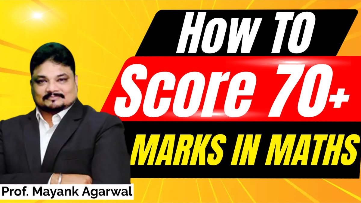 CA Foundation Students 📣
Learn How to Score 70+ Marks In Math Exam 📚
By Prof. Mayank Agarwal 🤩
Must Watch 👇🏼
youtube.com/watch?v=RW7xLY…

#math #cafoundation #ca #santoshkumar #caexams #cacmasantoshkumar