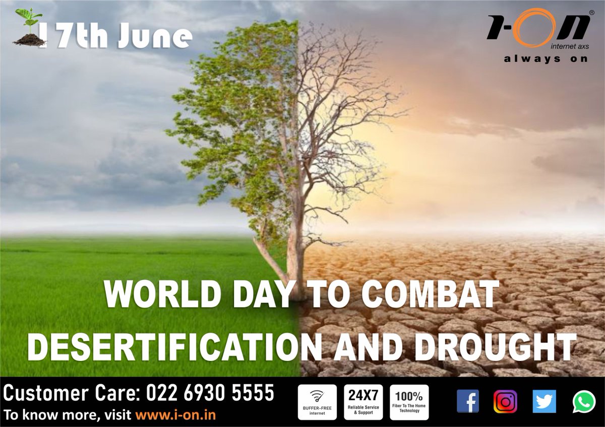 highspeedION's tweet photo. World Day to Combat Desertification and Drought 2023
#HighSpeedIONInternet #UnlimitedSurfing #wifi #internet #technology #wireless #network #fiberoptical #smarthome #networking #isp #modem #superfast #BetterReliability #GreaterBandwidth #StayConnected #IONInternet #Uninterrupted #booknow