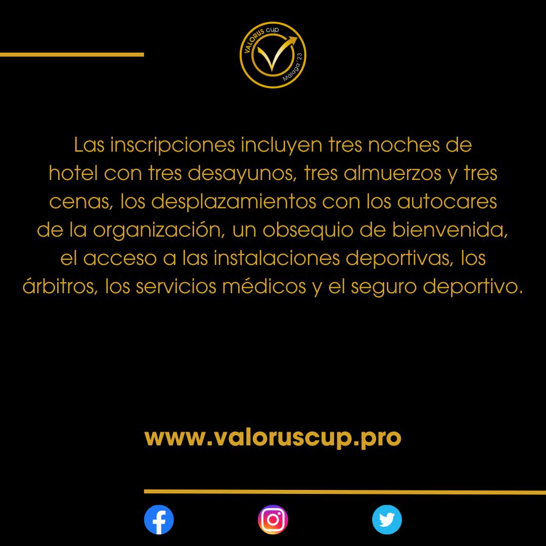 ☝️ 𝐕𝐚𝐥𝐨𝐫𝐮𝐬 𝐂𝐮𝐩: abiertas las inscripciones.

🔗 valoruscup.pro