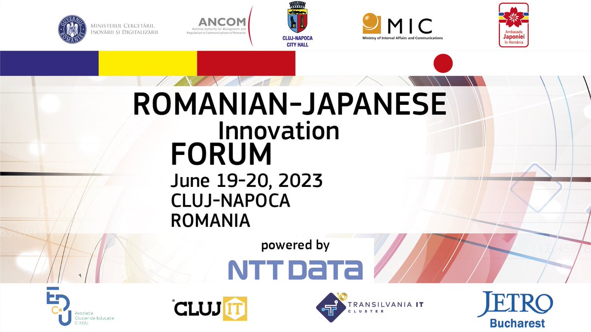 Next week is about 🇷🇴🇯🇵 collaboration to #supportinnovation in telecomunications and #citizens needs in #citiesofthefuture. 
Proud to be partners and also together with @NTTDATARo to showcase the #togetherness of #Cluj way.