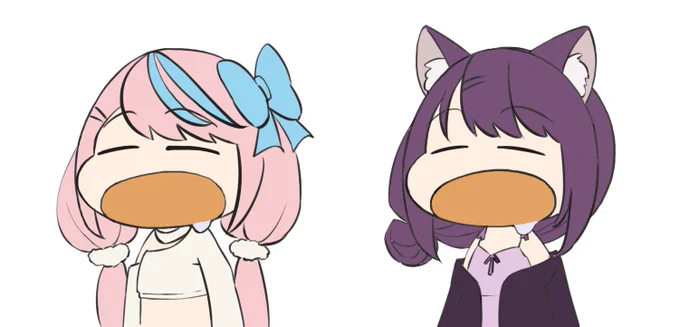 #人肉共からの贈り物 #ういのれんらくちょう 口を開けて甘やかされ凸待ちするれんさんとティマさん