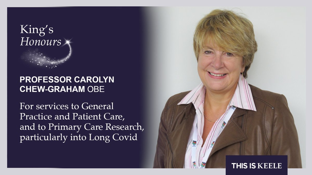 Congratulations to Professor Carolyn Chew-Graham, Professor of General Practice Research in the School of Medicine, who has been awarded an OBE for services to General Practice and Patient Care, and to Primary Care Research 👏🎖️ Read more ➡️ bit.ly/465YJ0x