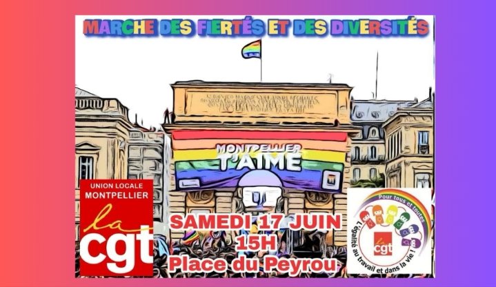 MARCHE DES FIERTES ET DES DIVERSITES Samedi 17 juin à 15h place de Peyrou #Montpellier !