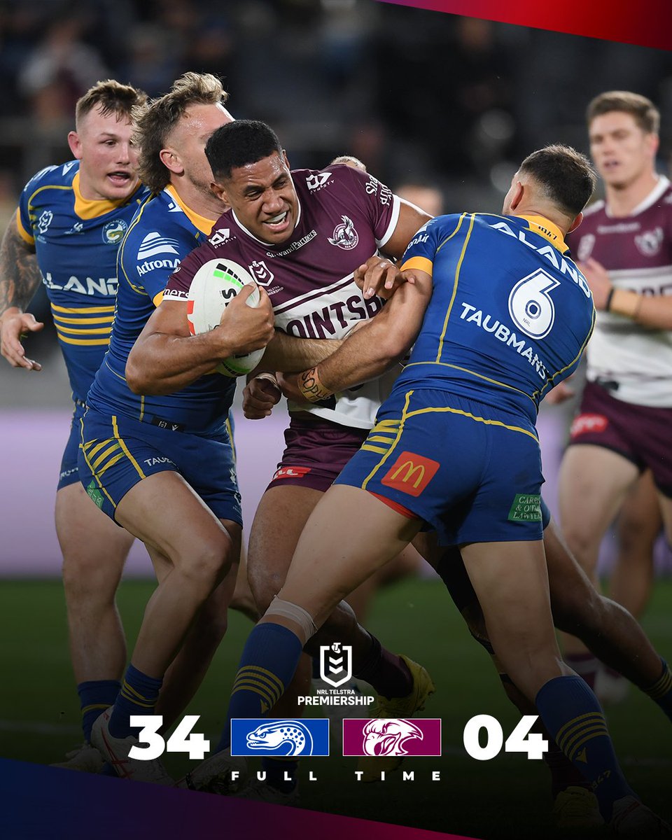 Full time.

#NRLEelsManly #ManlyForever