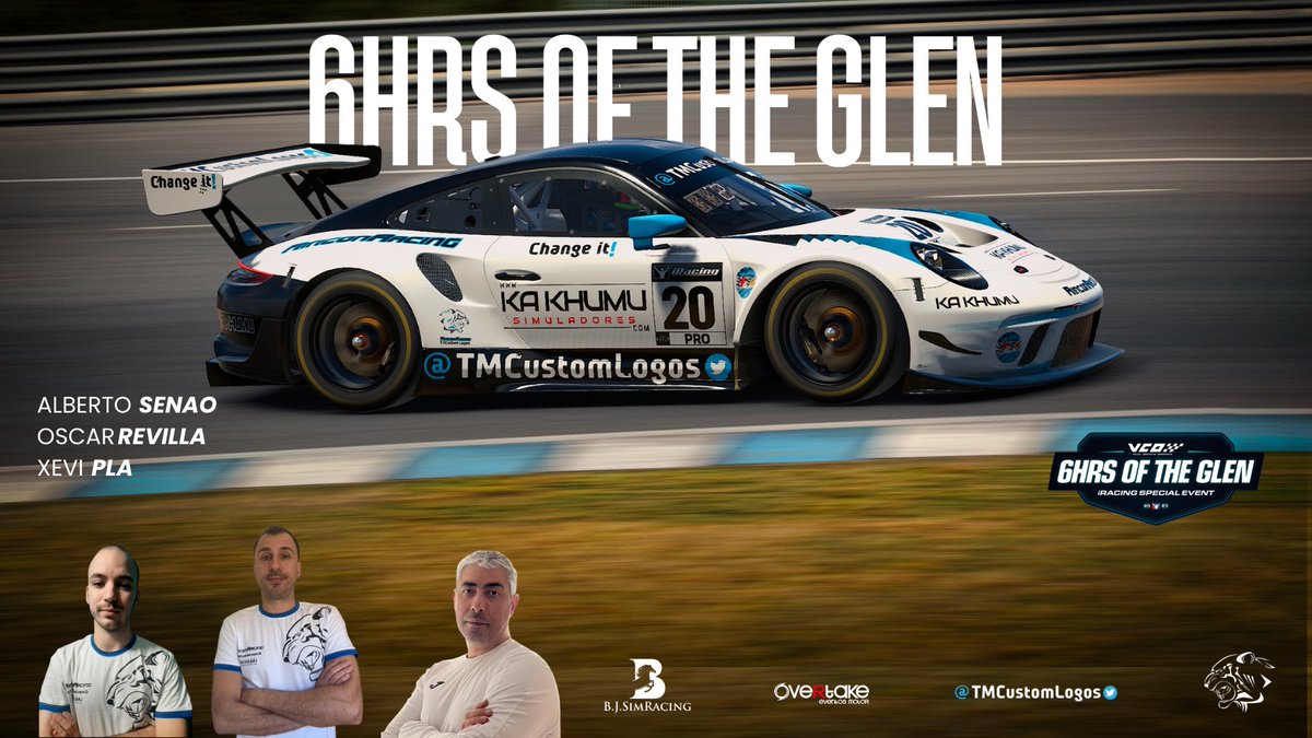 6HS WATKINS GLEN EVENTO!🏁

Incorporación de ultima hora del farmer 8k iR Alberto Senao al la Xavineta Team para completar un trio de escándalo 🔥

✅RinconRacing TMCustomLogos #89
🙎🏻‍♂️<a href="/PlaXevi/">Xevi Pla</a> @pidigri <a href="/valos33/">oscar helguera</a> 
🚗 Porsche 992 GT3.
⏰ 14:30hs

Diseño @marioo_sp_ 

#somosrincon 🐅