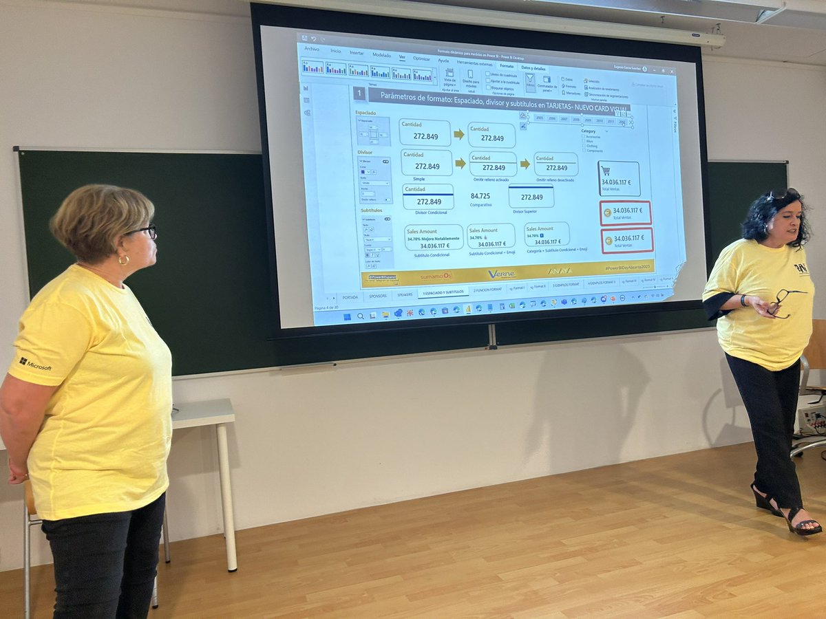 ambynet's tweet image. Excelente sesión de @senipas y @daguilerareyna sobre #formatos #PowerBIWomen #PowerBIDays  #PowerPlatformAlicante #PowerPlatformEspaña #VisibilidadTalentoFemenino