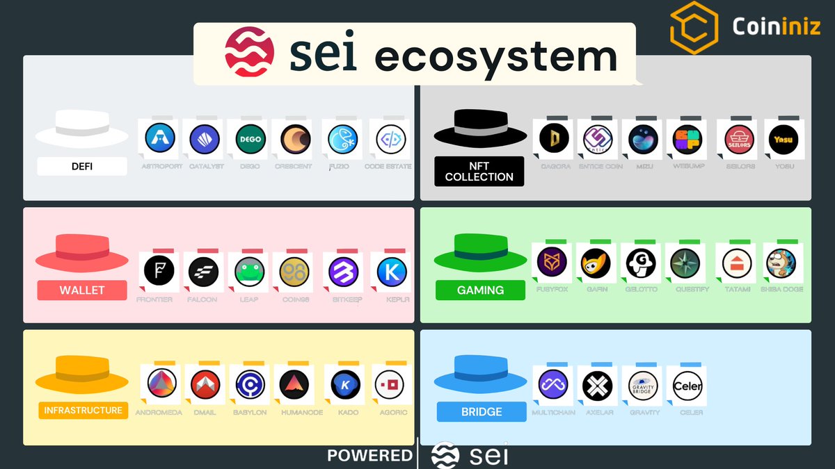 Welcome to the Sei ecosystem, where exceptional builders thrive in wallets, NFT Collections, bridges, infrastructure, NFTs, and DeFi. Discover a world of apps and projects powered by @SeiNetwork 🚢