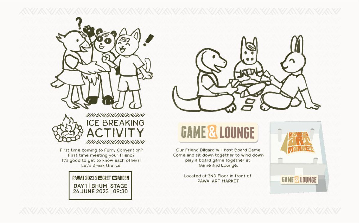 PAWAI_ID's tweet image. Hi Fuzzies,
First time to furry convention? No worries there will be games to play with your friends and soon to be friends. Don't be shy and have fun!