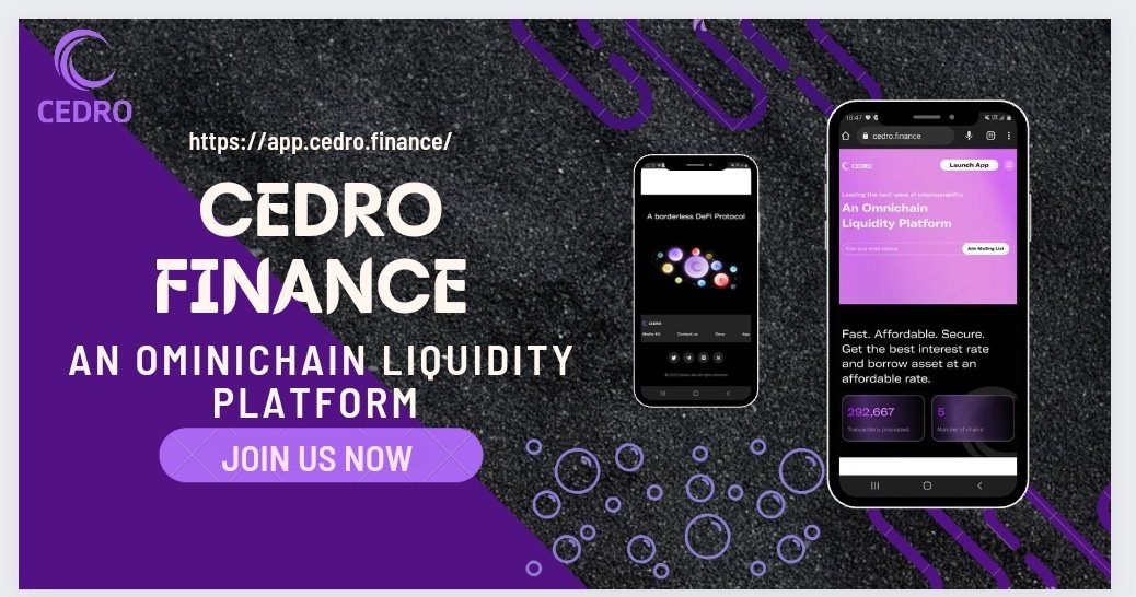 Exciting news! @cedro_finance has implemented a robust risk mitigation model to protect your assets on our lending & borrowing platform. Your safety is our top priority! 
#CedroFinance #RiskMitigation #AssetProtection