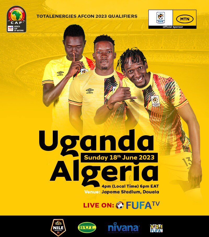 OfficialFUFA's tweet photo. #SundayPlot
#UGAALG
#TotalEnergiesAFCONQ2023 https://t.co/L9fzajE9hQ