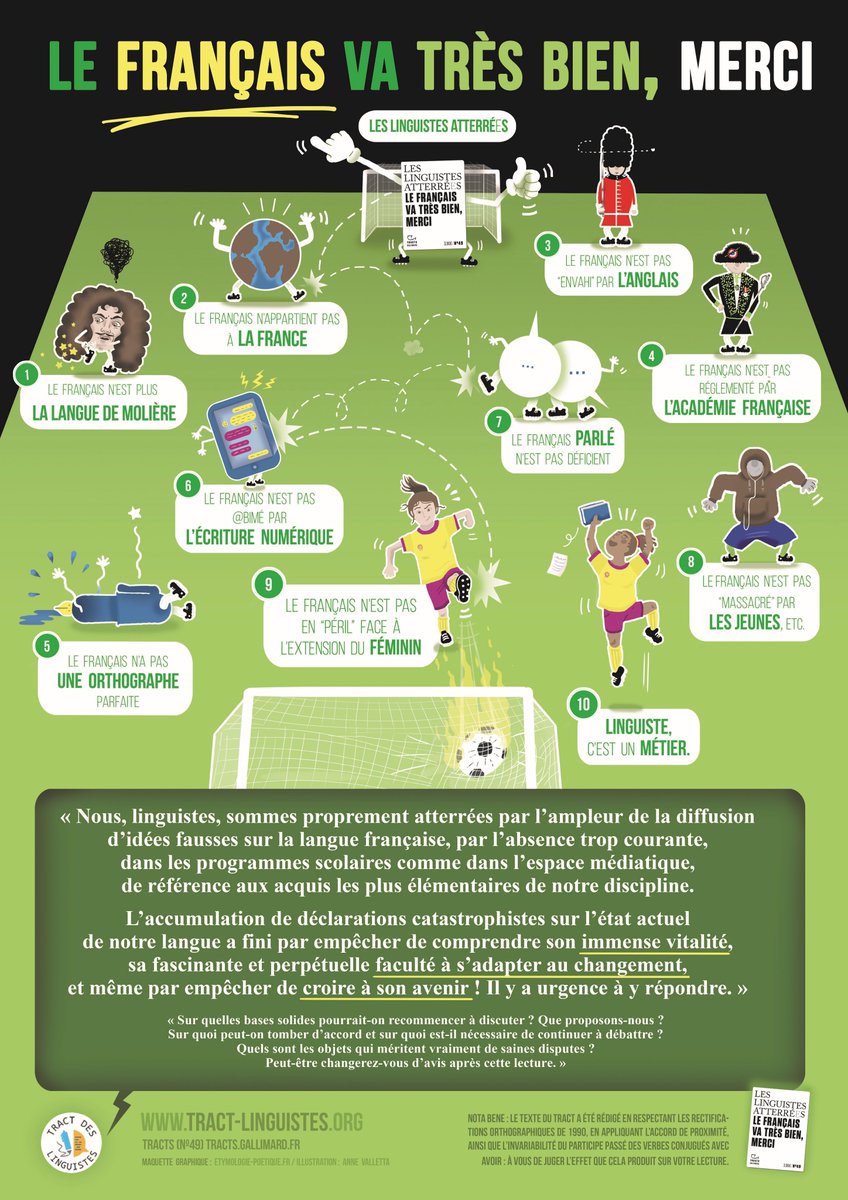 Tract Linguistes 🐘🦋 (@tractlinguistes) on Twitter photo Le Tract des linguistes résumé en une affiche à destination des publics jeunes.
Libre de droits pour utilisation non commerciale.
offerte par le réseau d'artistes du site etymologie-poetique.fr 🙏
A diffuser !
<a href="/TractsGallimard/">TractsGallimard</a> Le Tract des linguistes résumé en une affiche à destination des publics jeunes.
Libre de droits pour utilisation non commerciale.
offerte par le réseau d'artistes du site etymologie-poetique.fr 🙏
A diffuser !
<a href="/TractsGallimard/">TractsGallimard</a>