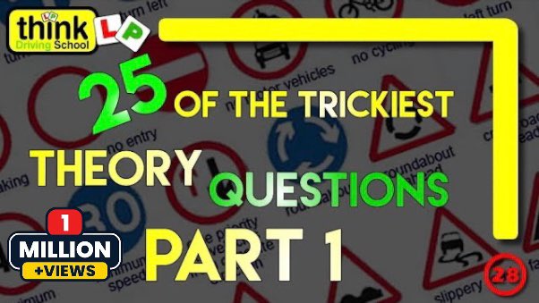 thinkdriving's tweet image. 🚨 Our ‘Driving Theory Test: 25 Of The Hardest Theory Questions - Part 1’ video on #YouTube has just passed 1,000,000 views!! 🚨

If you’re currently studying for your UK #TheoryTest, why not test yourself 👉 youtu.be/jJ2Jrz_aFaQ

Theory Test Playlist youtube.com/playlist?list=…