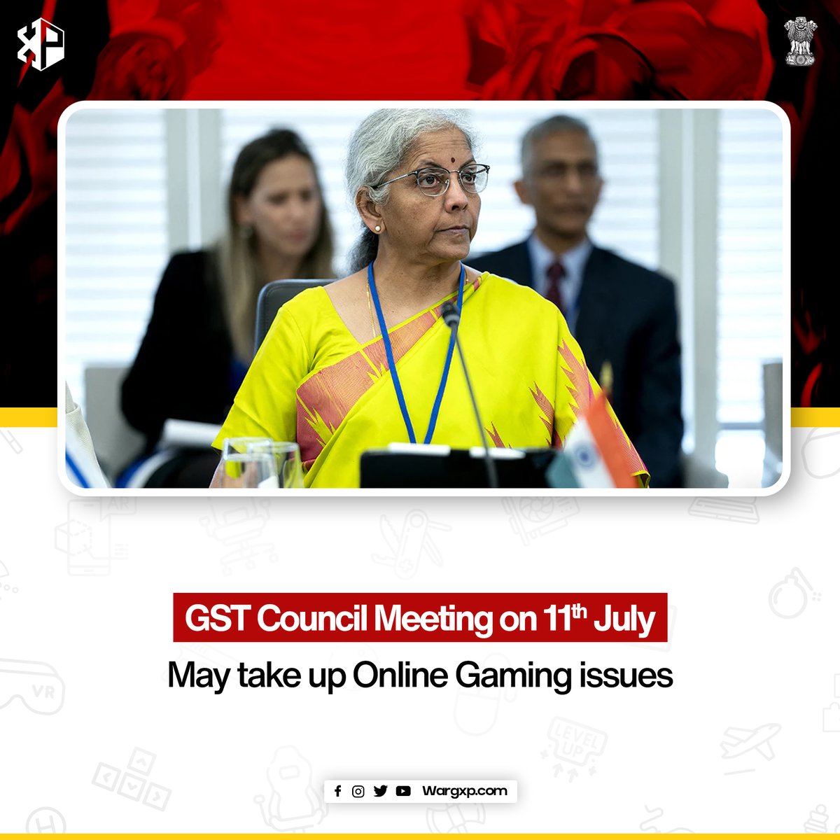 GST Council Meeting on 11th July May Take Up Online Gaming Issues

#wargxp #esports #gaming #news #memes #game #gamers #videogames #bgmi #pubg #gst #onlinegaming