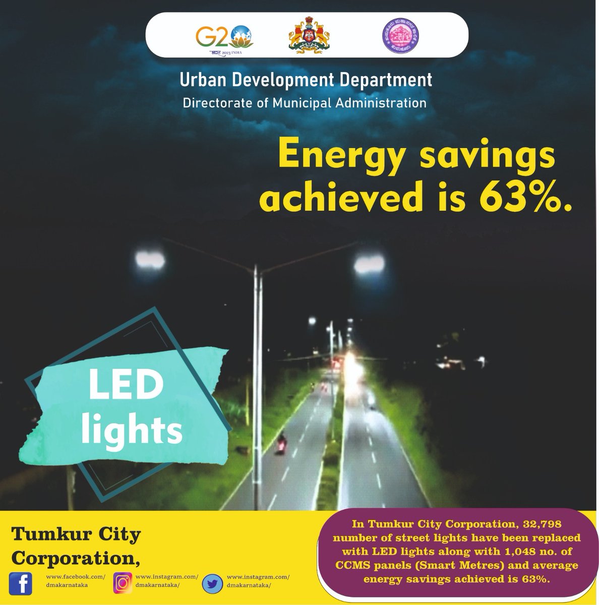 LED lights 
@ManjushreeN_IAS 
@TumakuruCitySBM @SmartCities_HUA