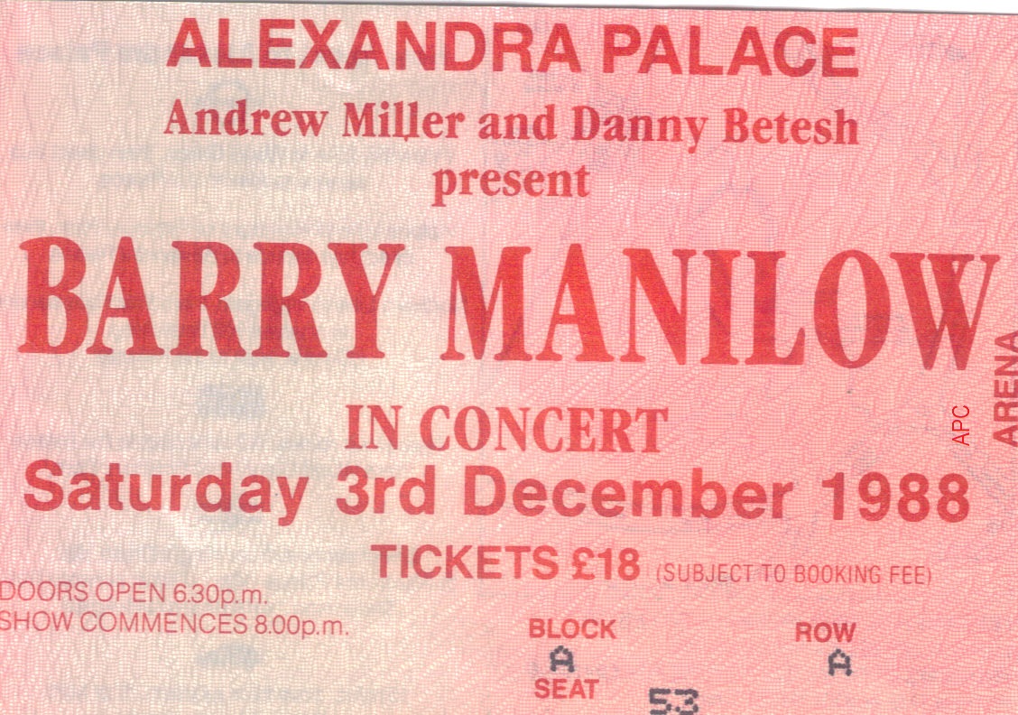 Happy Birthday to Barry Manilow, born in 1943.
He played Alexandra Palace in 1988! 