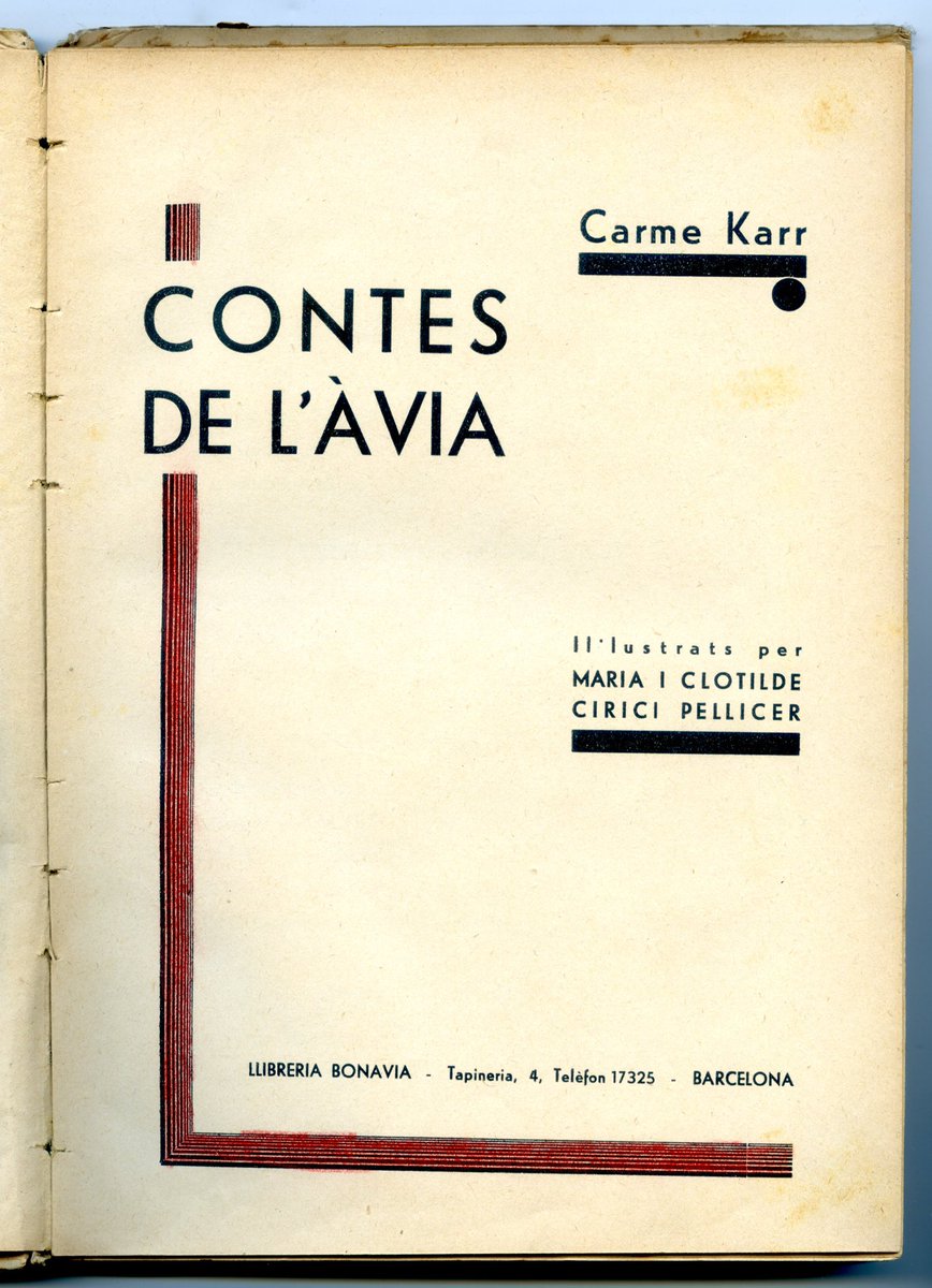jfainaud's tweet image. El goig del retrobament i la relectura de la besàvia Carme Karr: Contes de l'àvia [Il·lustracions de Maria i Clotilde Cirici Pellicer]. Barcelona: Llibreria Bonavia, 1934.
#Karr #CiriciPellicer #Llibreillustrat #Picturebook