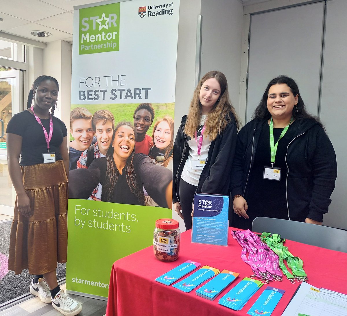 Day 2 <a href="/UniofReading/">Uni of Reading</a> Open Day. Come to <a href="/ReadingUniSU/">Reading Students’ Union</a> and speak to our friendly STaR ⭐️mentors &amp; guess the number of stars in the jar to win £25 e-voucher. Maybe pop in for a bagel from <a href="/RUBagelman/">ReadingUni Bagelman</a> 🥯 It's all happening today 🌻☀️🌟 <a href="/UniRdg_Student/">UoR Student</a>