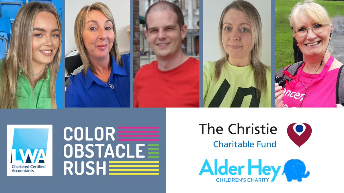 lwaltd's tweet photo. Today, five members of our team will be taking part in the Manchester #ColorObstacleRush to raise money for two #charities close to all of our hearts. Any donations on our #JustGiving page would be hugely appreciated!
๐โก๏ธhttps://t.co/9SAeJ0XpGF
@TheChristie & @AlderHey https://t.co/gt4jYXky2b