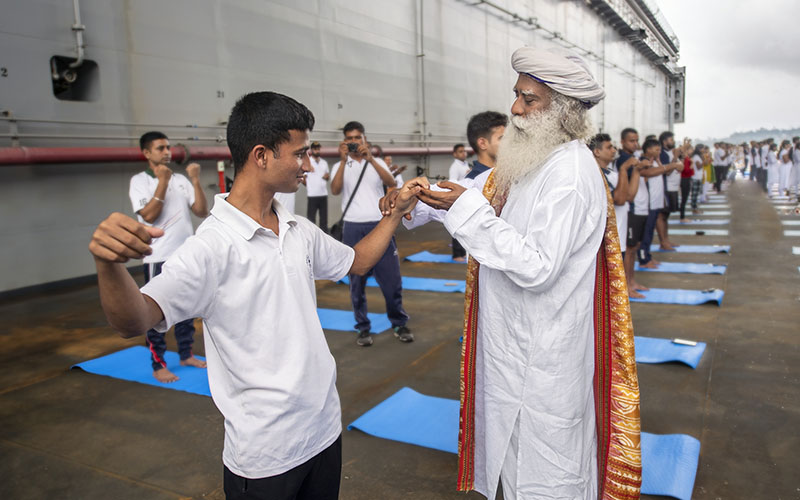 Yoga is about transcending your limitations and experiencing the Universal Nature of Existence. One Earth, One Family, One Future – the way forward for Humanity. #InternationalDayofYoga #SadhguruQuotes