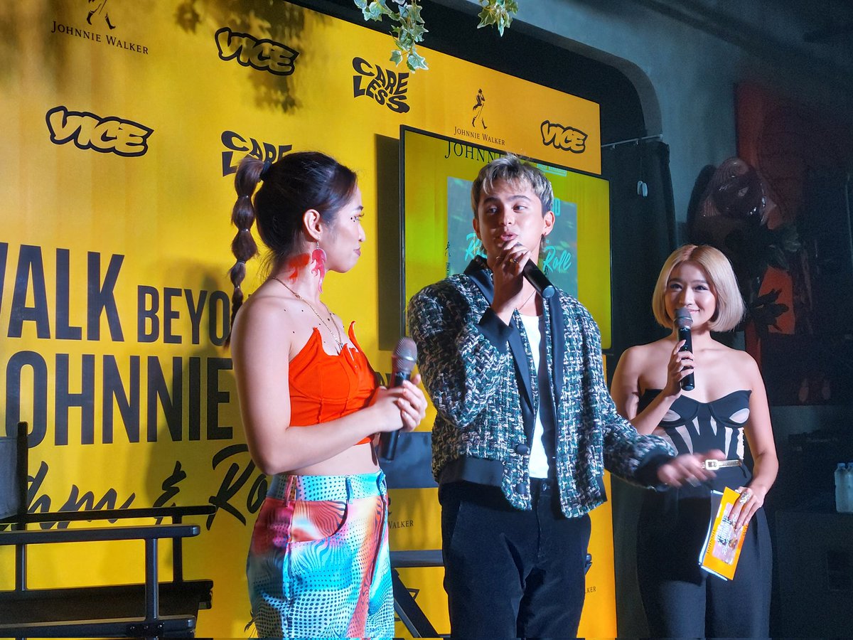 diyarista's tweet photo. NOW: #JamesReid joins Steffie Lucero from #SkatebombGirls at the launch of #JohnnieWlaker's collaboration with #ViceAsia for the "Rhythm & Roll" documentary. #WalkBeyondCollabs .@inquirerdotnet .@InqEnt .@JohnnieWalkerPH https://t.co/W94QMzFnBw