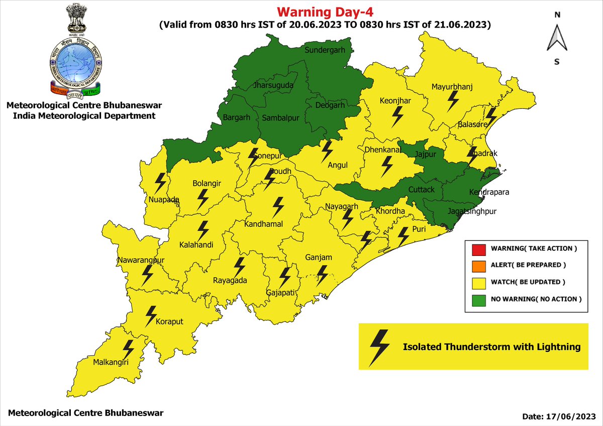 #ThunderstormWarning for Day-1 to Day-5: