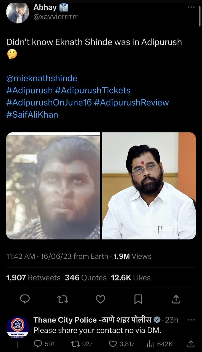 mentoscoffee's tweet photo. @ThaneCityPolice Streisand effect says hi 👋

Replies to this tweet section is top-tier. 💯

🫡 to Abhay. Living true to his name.  A true purush++ https://t.co/nkdTK6TG7A