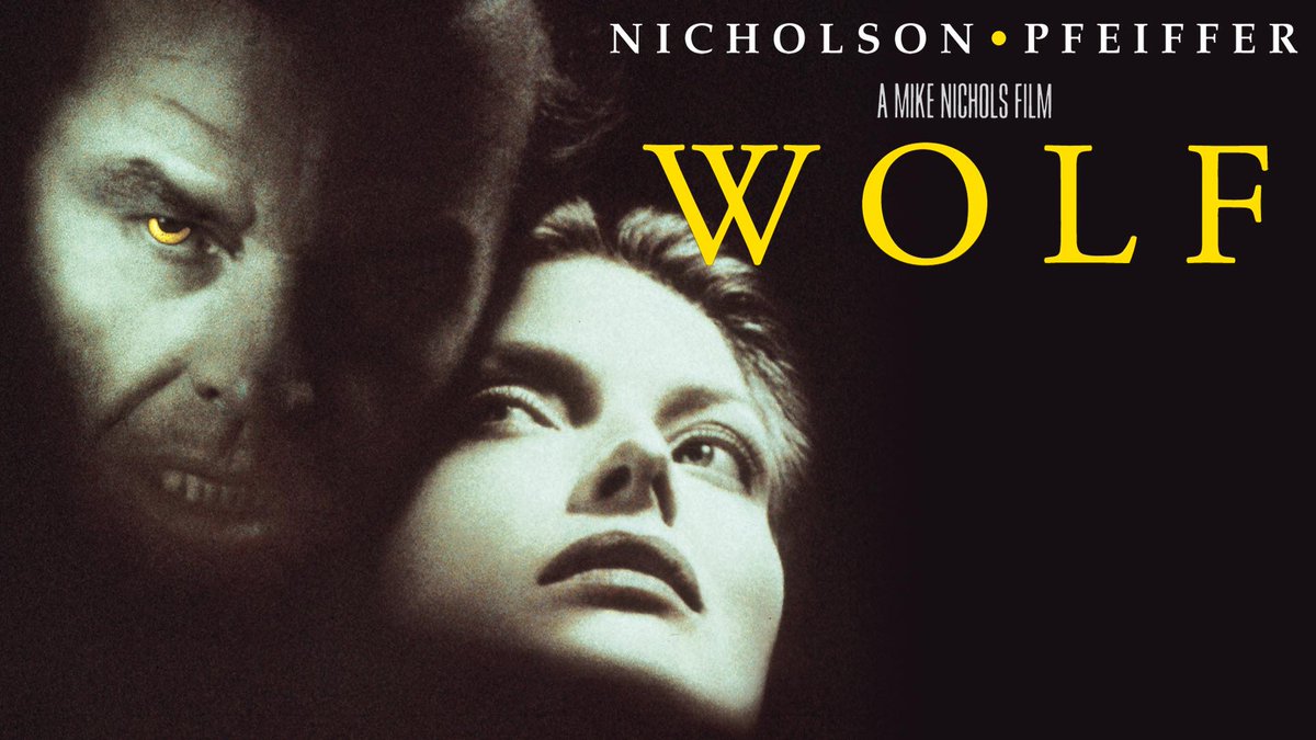 #TodayInMovieHistory (June 17): #Wolf (1994). 29th Anniversary! A forgotten classic? After being attacked by a wolf, Will Randall (#JackNicholson) finds himself a changed man. Now full of vigour and youth, he fights to regain his job and also woos his former boss' daughter Laura.