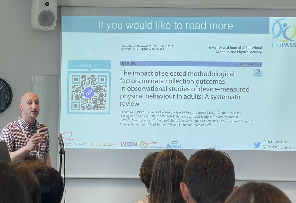 Fascinating review by Richard Pulsford on methods for device-measured PB #ISBNPA2023