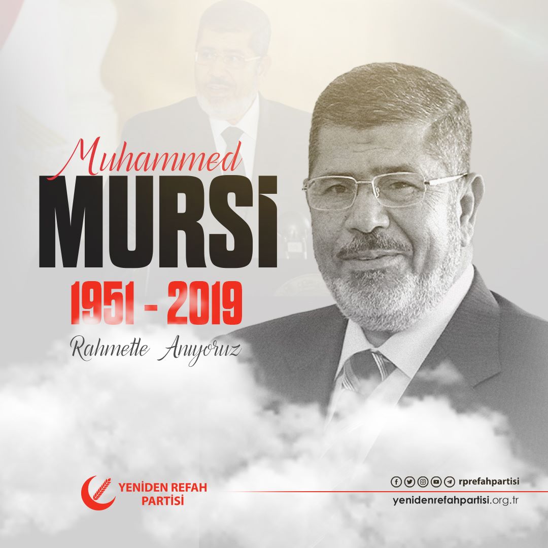 İnancının verdiği azimle milletinin selameti için her türlü zulme karşı son nefesine dek direnen #MuhammedMursi'yi şehadetinin yıl dönümünde rahmet yad ediyoruz.