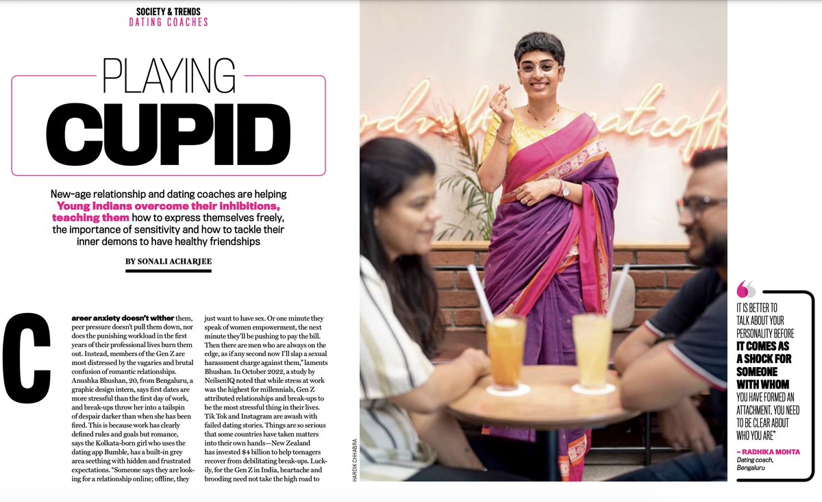 radhikamohta's tweet photo. Thank you, Sonali Acharjee for featuring my work in @IndiaToday ! Loved our photoshoot at my regular journalling spot in the neighbourhood, @hardchhabra16 ❤️ 

https://t.co/Wyq2R92xjO

#DatingAccelerator #LastFirstDate #Press https://t.co/wOWYngXnSV