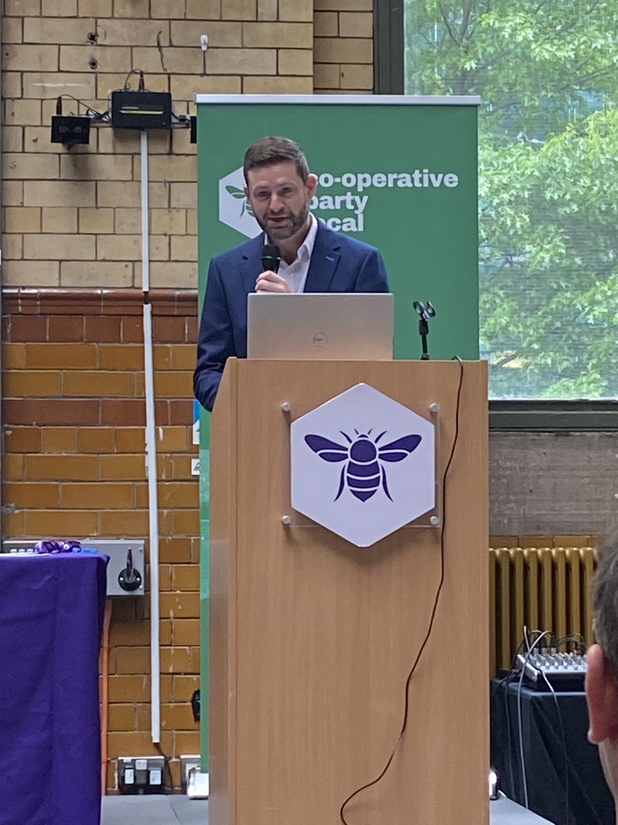@JimfromOldham the Chair of @CoopParty speaking at #CoopLocal23 on the disgrace of sewage in our seas and rivers and how we need a @UKLabour government