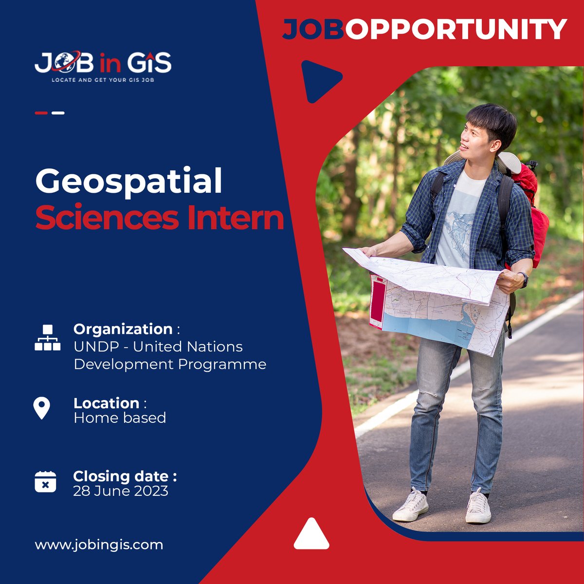 #jobingis : UNDP - United Nations Development Programme is hiring a Geospatial Sciences Intern
📍: #HomeBased

Apply here 👉 : jobingis.com/jobs/geospatia…

#Jobs #jobsearch #cartography #Geography #mapping #GIS #geospatial #remotesensing #gisjobs #gischat #remotejobs